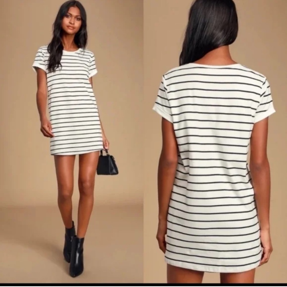 Lulu’s Cafe Society Black and White Shirt Dress - Picture 10 of 10